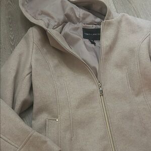Vince Camuto Women's Beige Hooded Trench Coat